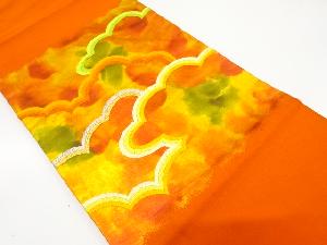 引き箔雲取り模様織り出し名古屋帯